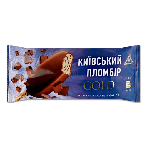 Ескімо Морозиво 12% Пломбір В Молочному Шоколаді З Шоколадним Соусом Gold, 80г