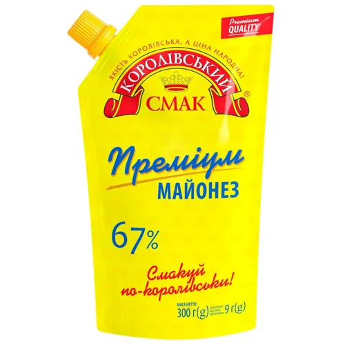 Майонез 67% Преміум Королівський смак 300г д/п