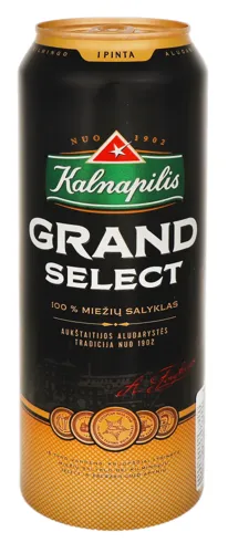 Пиво 0.5л 5.4% світле Kalnapilis Grand Select з/б