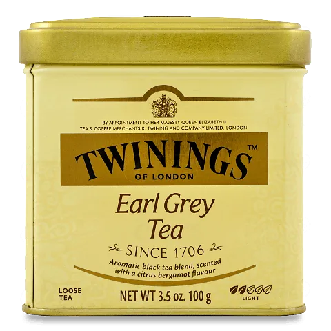 Чай чорний Twinings Earl Grey з залізною банкою, 100г