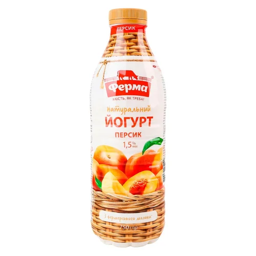 Йогурт Ферма персик 1,5% 750г