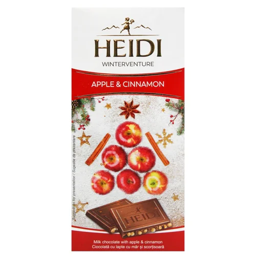 Шоколад молочний Heidi WinterVenture з яблуком та корицею 90г
