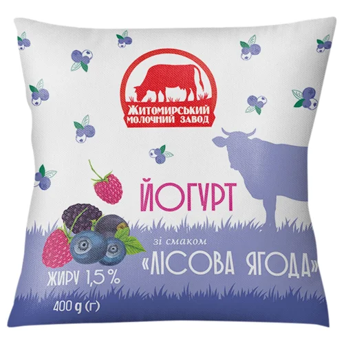 Йогурт Житомирський Молочний Завод Лісова ягода 1,5% 400г
