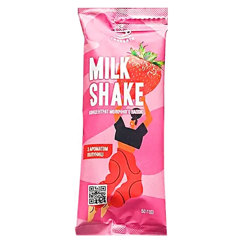 Напій молочний Смакуйте Milkshake зі смаком полуниці концентрат 50г
