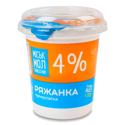 Ряжанка Термостатна 4% Міськмолзавод №1, ст 300г
