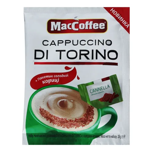 Напій кавовий розчинний з солодкою корицею 3в1 Cappuccino di Torino MacCoffee м/у 25г