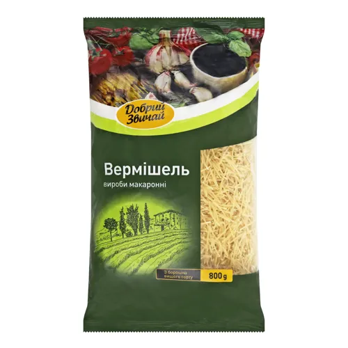 Вироби макаронні Вермішель Добрий звичай м/у 800г