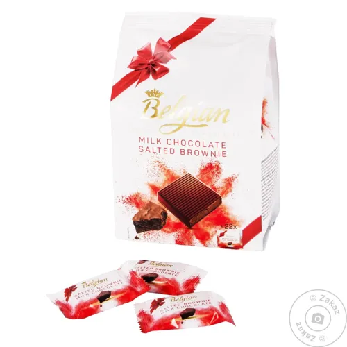 Цукерки Belgian з молочного шоколаду з начинкою солоний брауні 176г