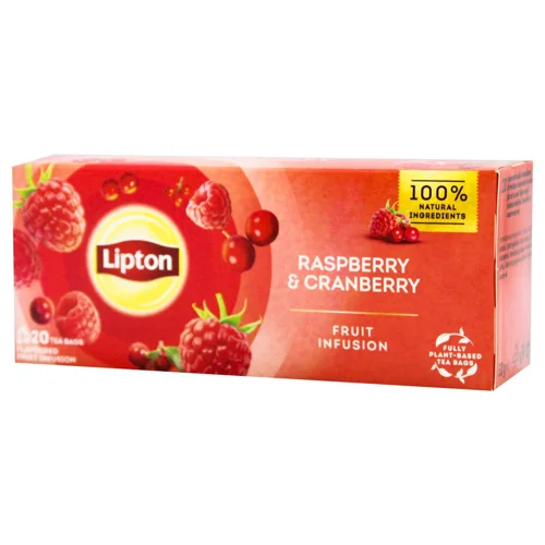 Чай чорний Lipton Малина-журавлина 20х2г