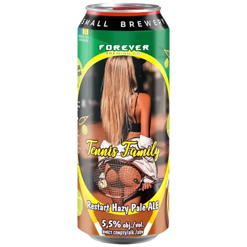 Пиво Forever Tennis Family Restart Hazy Pale Ale світле нефільтроване 5,5% 0,5л