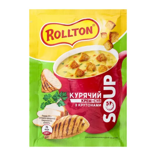 Крем-суп швидкого приготування курячий з крутонами Rollton м/у 17г