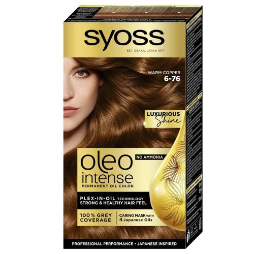 Фарба для волосся Syoss Oleo Intense 6-76 Мерехтливий мідний без аміаку 115мл