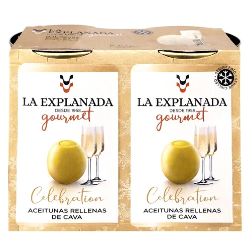 Оливки La Explanada Gourmet Celebration фаршировані пастою на основі вина Cava у розсолі 370мл х 2шт