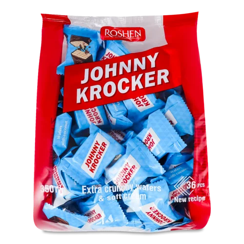 Вафлі з Начинкою З Кокосом Johnny Krocker Roshen, В/ґ, 350г