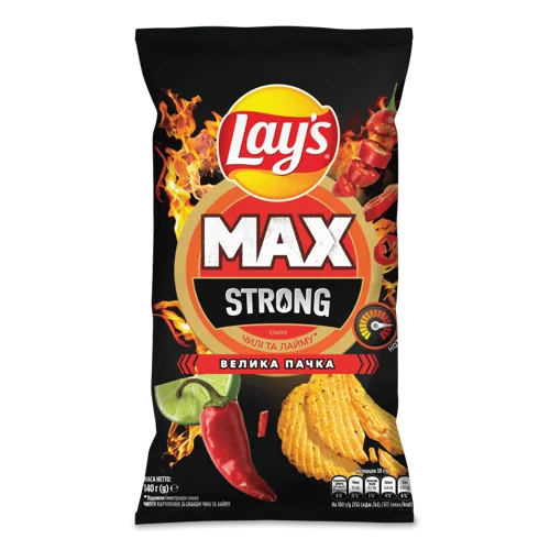 Чипси Картопляні Зі Смаком Чилі Та Лайму, в/ґ, 140г