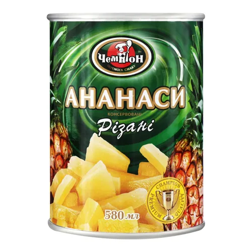 Ананаси різані Чемпіон з залізної банки 580мл