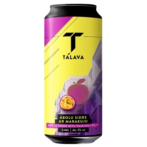 Сидр Talava яблучний зі смаком маракуйї солодкий 5%, 0,44л