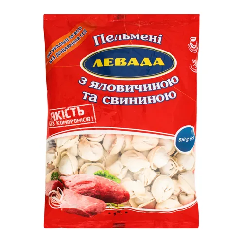 Пельмені з яловичиною та свининою Левада м/у 850г