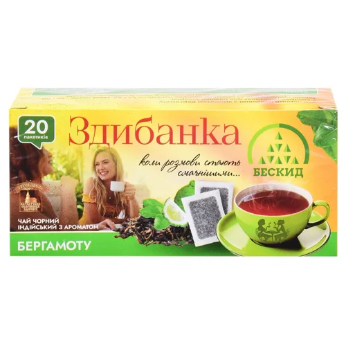 Чай чорний Бескид Здибанка з ароматом бергамоту 1,4г*20шт