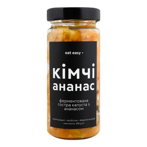 Капуста гостра ферментована з ананасом Кімчі Eat Easy с/б 300г