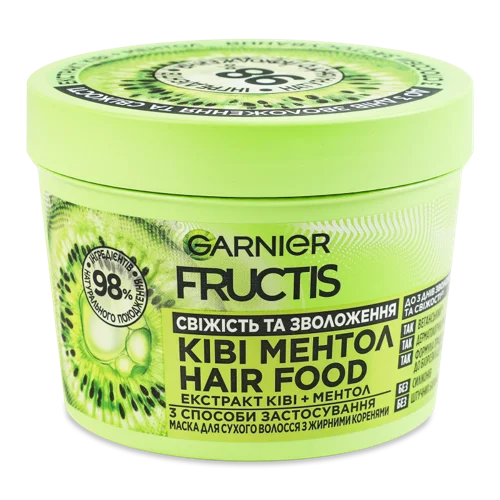 Маска для Сухого Волосся З Жирними Коренями Ківі-ментол Hair Food Garnier Fructis 400мл