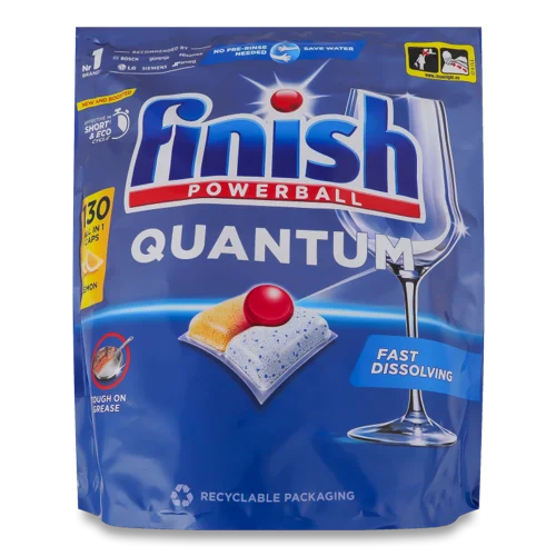 Засіб Для Миття Посуду В Посудомийних Машинах Лимон Quantum All In 1 Finish 130шт