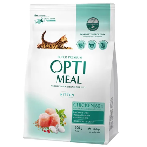 Корм сухий Optimeal з куркою для кошенят 200г