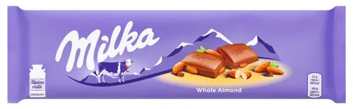 Шоколад молочний Whole Almond Milka м/у 185г