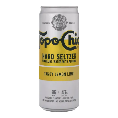 Напій слабоалкогольний Tangy Lemon Lime Hard Seltzer Topo Chico 330мл 4.7% газований