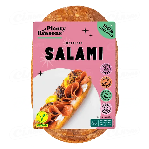 Ковбаса Plenty Reasons Салямі веганська нарізка, 100г