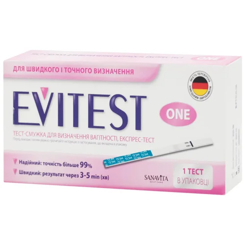 Тест-смужка Evitest №1 для визначення вагітності