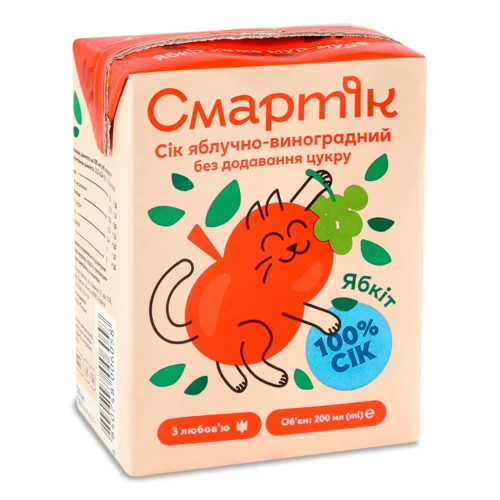 Сік Смартік яблучно-виноградний 200мл