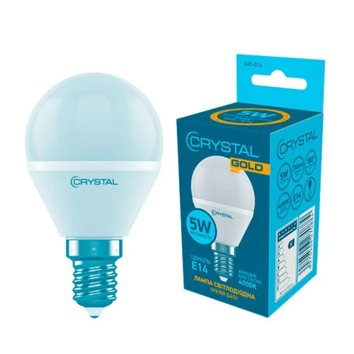 Лампа Crystal Gold LED куля G45 5W 4000K E14