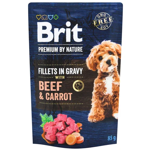 Корм вологий Brit Premium з яловичиною та морквою для собак малих порід 85г