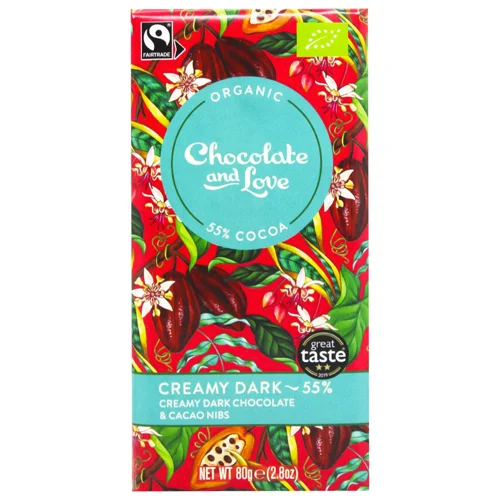 Шоколад чорний Chocolate and Love з какао органічний 55% 80г