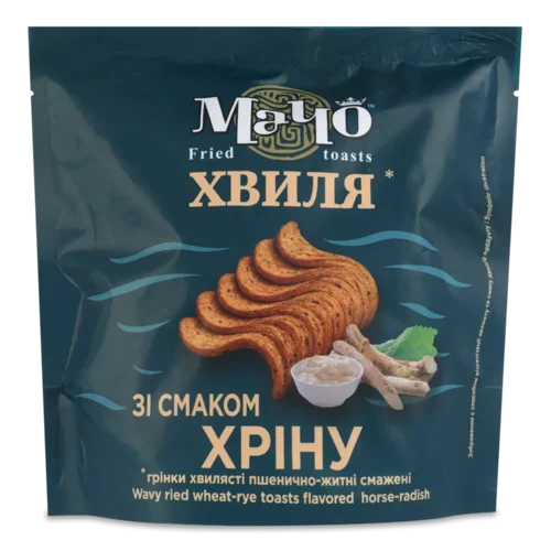 Грінки Мачо пшенич-житні хвилясті зі смаком хріну