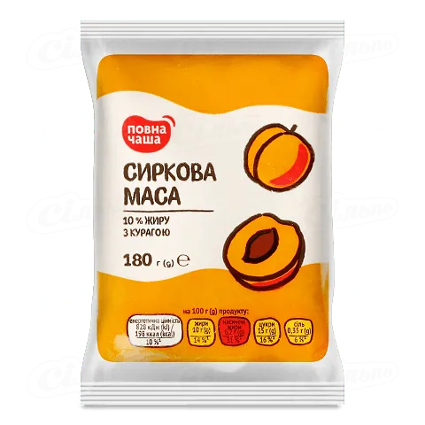 Маса сиркова «Повна Чаша»® курага 10%, 180г