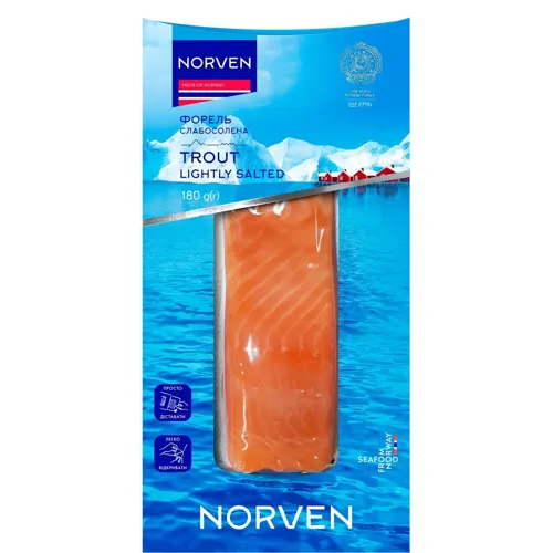 Форель Norven філе-шматок слабосолена 180г