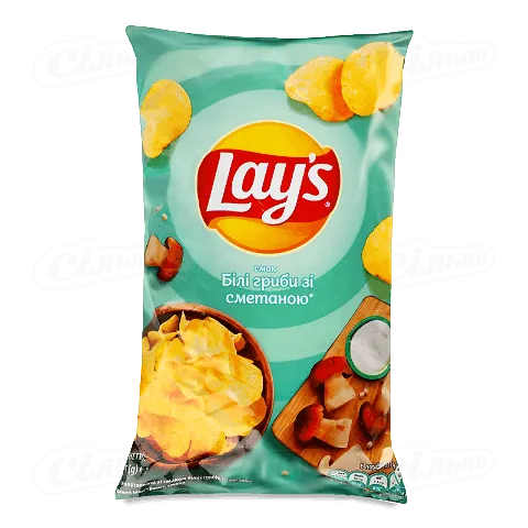 Чіпси картопляні Lay's зі смаком білих грибів зі сметаною 120г
