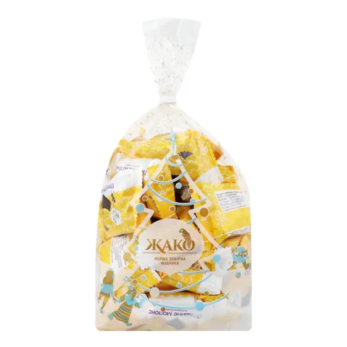 Цукерки глазуровані зі смаком банану Пташине молоко Жако м/у 0.5кг