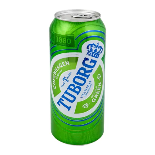 Пиво Tuborg Green світле пастеризоване 4.6% з/б, 0.5л