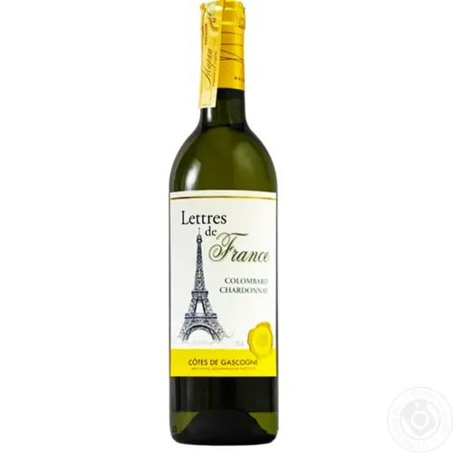 Вино Lettres de France Colombard Chardonnay біле сухе 11,5% 0,75л