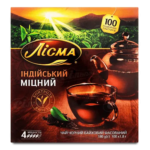 Чай «Лісма» «Індійський» міцний, 100*1,8г