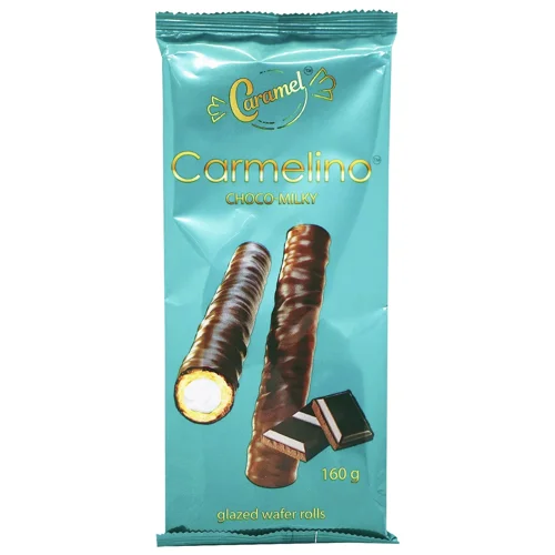 Вафельні трубочки Caramel Carmelino Choko-Milky глазуровані 150г