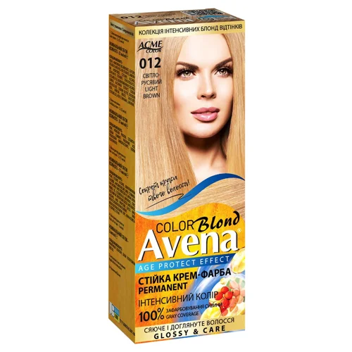 Крем-фарба для волосся стійка AVENA Blond Color 012 Світло-русявий