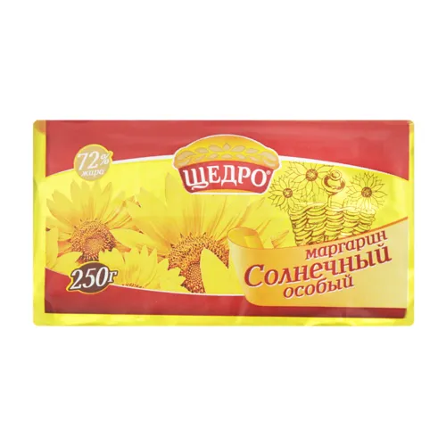 Маргарин «Щедро» «Сонячний» особливий 72%, 250г