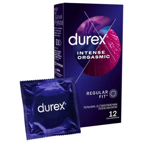 Презервативи Durex Intense Orgasmic латексні з силіконовою змазкою 12шт