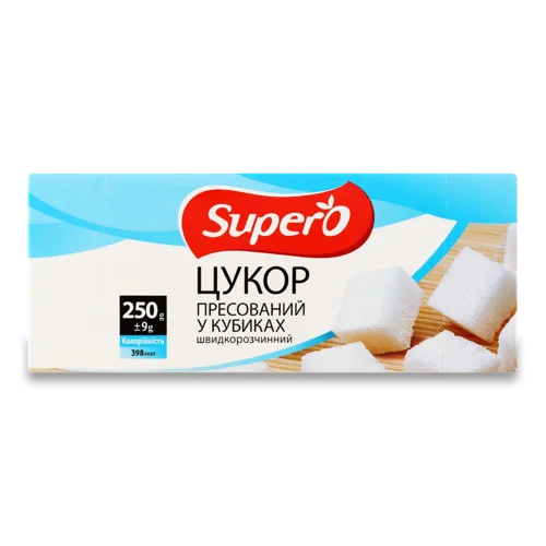 Цукор Пресований Вищого Ґатунку У Кубиках, Картонна Упаковка, 250г