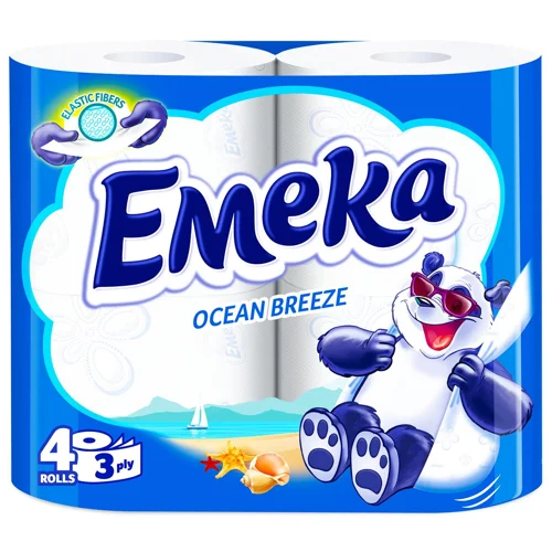 Туалетний папір Emeka Ocean Breeze 3-шаровий 4шт