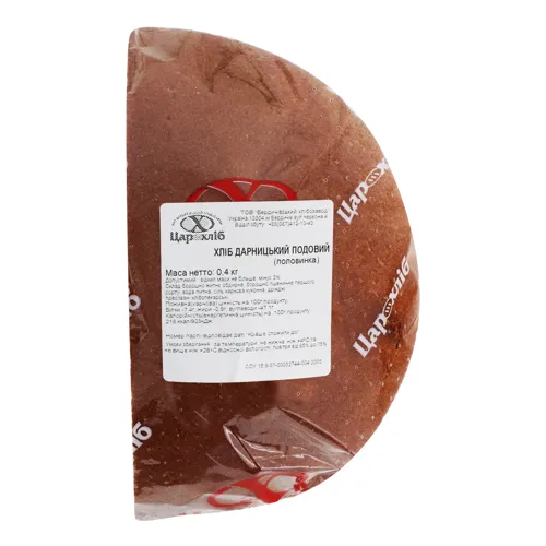 Хліб подовий половинка Дарницький Цар хліб м/у 0.4кг